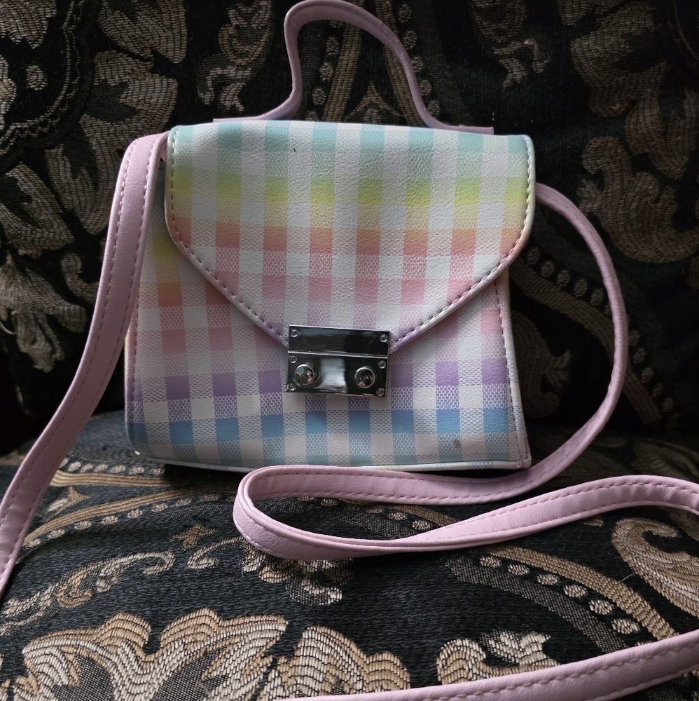 Pastel Checkered Crossbody Bag